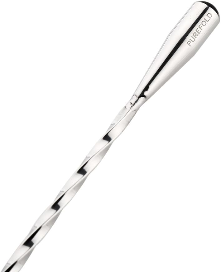 Purefold 12 Inches Stainless Steel Bar Spoon, Bartender Cocktail Shaker Cocktail Mixing Spoon,Spiral Pattern - Image 2